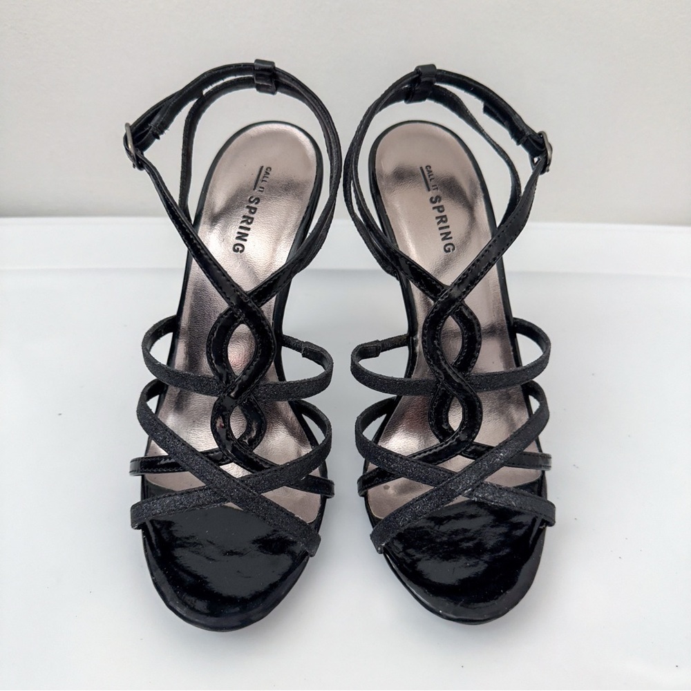 Call It Spring Black Strappy Heels